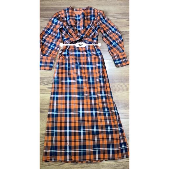 STAUD open back midi gingham Crosshill Dress size size small - Picture 3 of 12